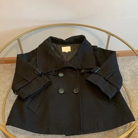 Ann Taylor Loft Short Peacoat with oversized collar - Picture 13 of 16
